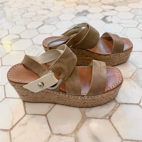 Rag & Bone August Suede Wedge Platform Sandals 36 1/2 - Picture 6 of 7